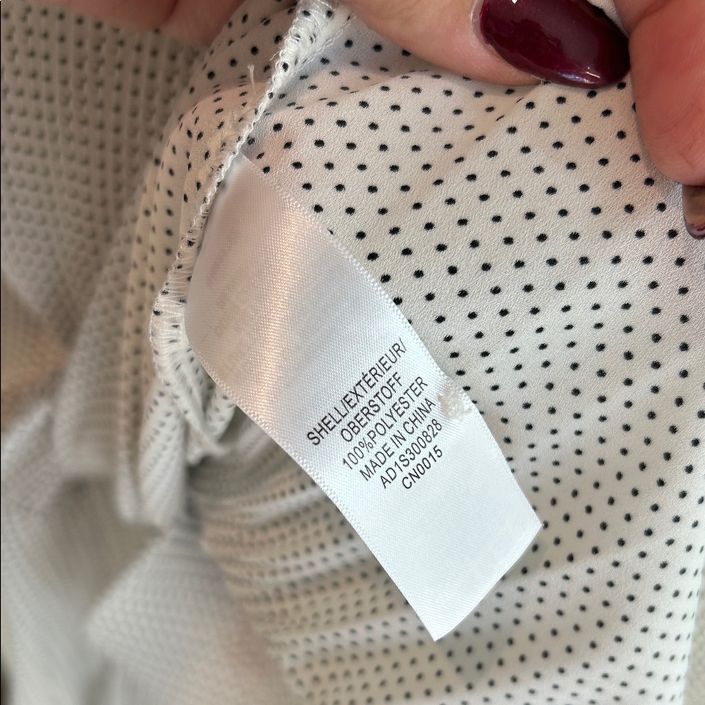 Adrianna Papell Georgette Pleated Polka Dot Blouse - Picture 8 of 11